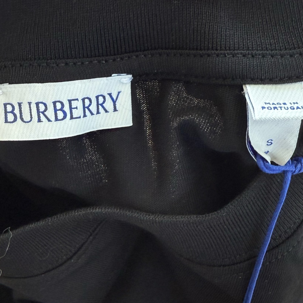 Burberry Black Short Sleeve Tee with Check Detail - Picture 7 of 7